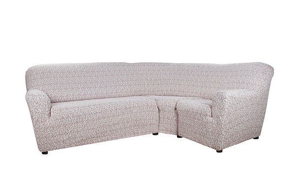 Еврочехол Чехол на классический угловой диван "Тела" Безарро молочный